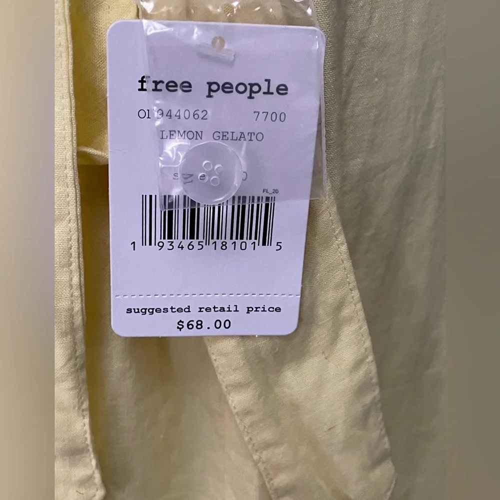 Free People  NWT   Linen Blend Yellow Wrap Skirt  10